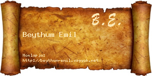 Beythum Emil névjegykártya